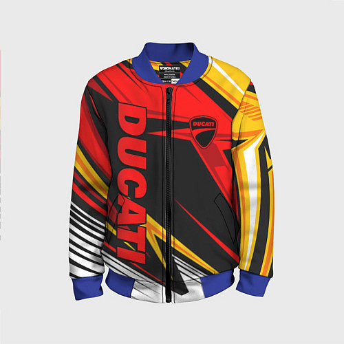 Детский бомбер Ducati - red uniform / 3D-Синий – фото 1