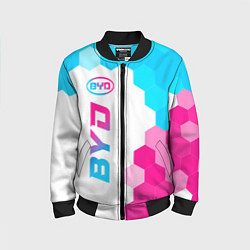 Бомбер детский BYD neon gradient style: по-вертикали, цвет: 3D-черный