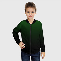 Бомбер детский Градиент чёрно-зеленый, цвет: 3D-черный — фото 2