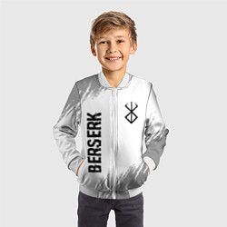 Бомбер детский Berserk glitch на светлом фоне: надпись, символ, цвет: 3D-белый — фото 2