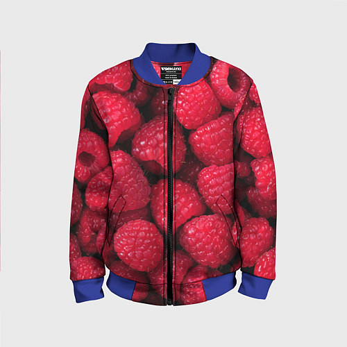 Детский бомбер Малина - паттерн / 3D-Синий – фото 1