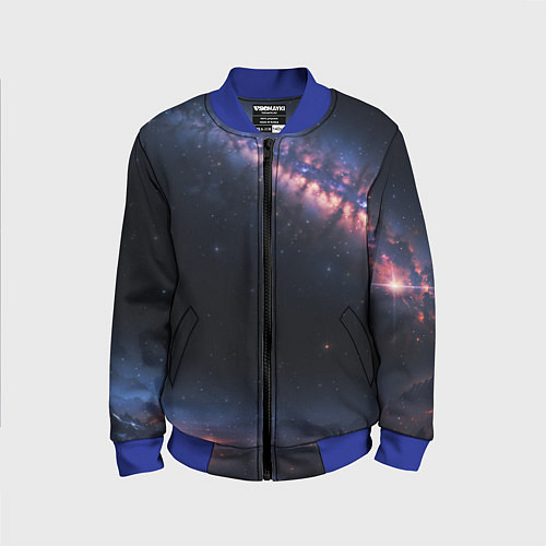 Детский бомбер Млечный путь в звездном небе / 3D-Синий – фото 1