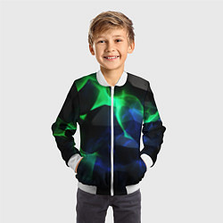 Бомбер детский Неоновая лава из плит, цвет: 3D-белый — фото 2