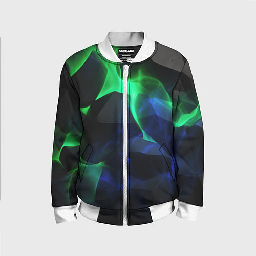 Детский бомбер Неоновая лава из плит / 3D-Белый – фото 1