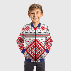 Бомбер детский Удмуртская роспись, цвет: 3D-синий — фото 2