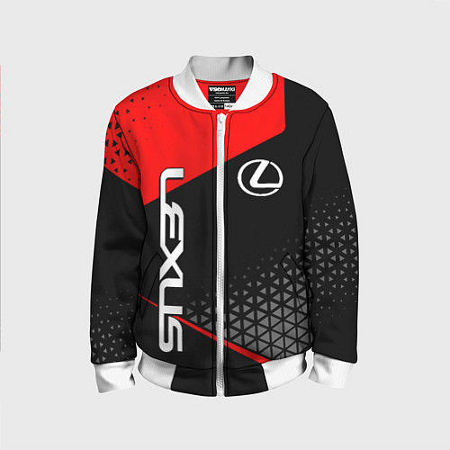 Детский бомбер Lexus - red sportwear / 3D-Белый – фото 1