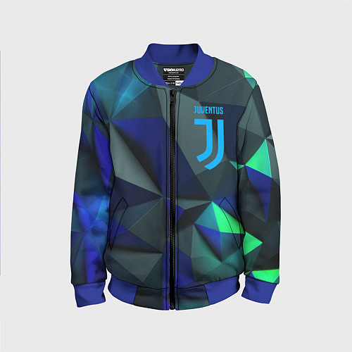 Детский бомбер Juventus blue abstract logo / 3D-Синий – фото 1