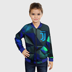 Бомбер детский Juventus blue abstract logo, цвет: 3D-синий — фото 2