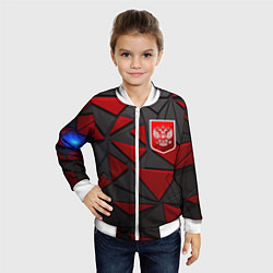 Бомбер детский Красный герб РФ, цвет: 3D-белый — фото 2
