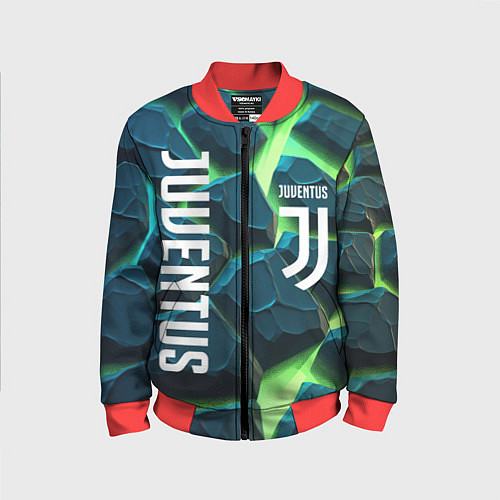 Детский бомбер Juventus green neon / 3D-Красный – фото 1