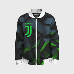 Бомбер детский Juventus black green logo, цвет: 3D-белый
