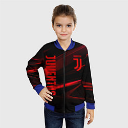 Бомбер детский Juventus black red logo, цвет: 3D-синий — фото 2