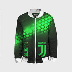 Бомбер детский Juventus green logo neon, цвет: 3D-белый