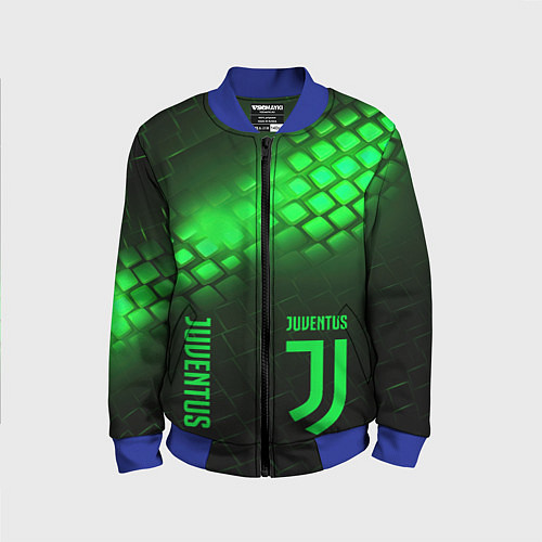 Детский бомбер Juventus green logo neon / 3D-Синий – фото 1