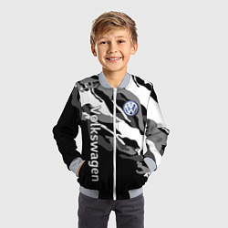 Бомбер детский Фольцваген - белый камуфляж, цвет: 3D-серый — фото 2