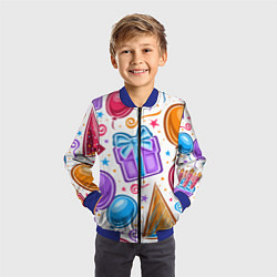 Бомбер детский Вечеринка, цвет: 3D-синий — фото 2