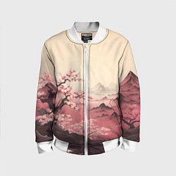 Бомбер детский Сакура в горах, цвет: 3D-белый
