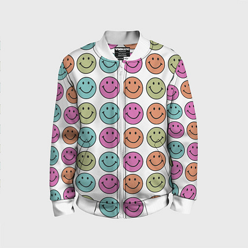 Детский бомбер Smiley face / 3D-Белый – фото 1