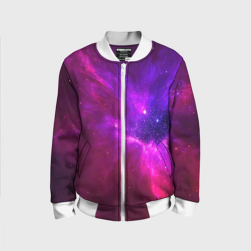 Детский бомбер Бескрайнее космическое пространство - галактика / 3D-Белый – фото 1