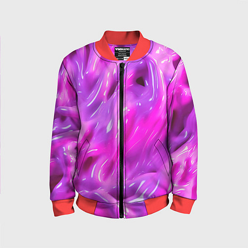 Детский бомбер Розовая слизь / 3D-Красный – фото 1