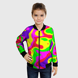 Бомбер детский Абстракция пять цветов, цвет: 3D-черный — фото 2