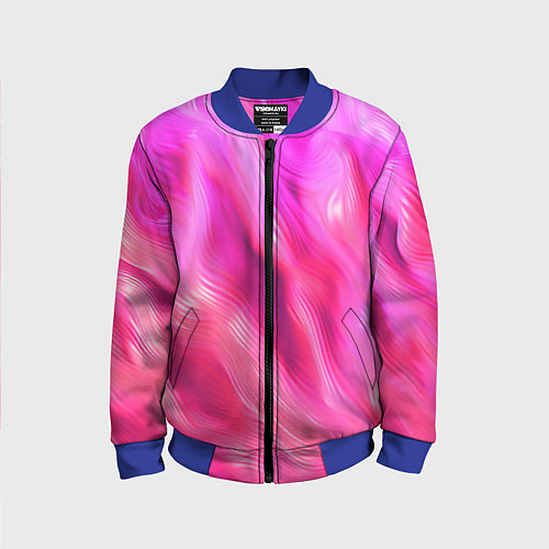 Детский бомбер Pink abstract texture / 3D-Синий – фото 1