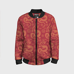 Детский бомбер Dragon red pattern