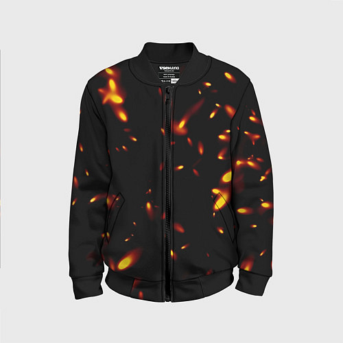 Детский бомбер Разлетающиеся искры пламени / 3D-Черный – фото 1