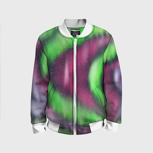 Детский бомбер Абстрактное северное сияние / 3D-Белый – фото 1