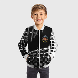 Бомбер детский Россия герб РФ, цвет: 3D-белый — фото 2