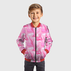 Бомбер детский Розовые разводы краски, цвет: 3D-красный — фото 2
