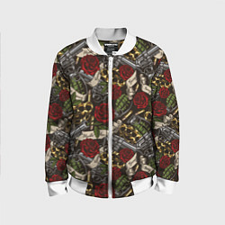 Бомбер детский Гангстер, цвет: 3D-белый