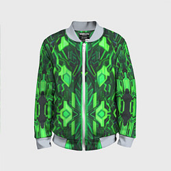 Бомбер детский Киберпанк неоновая броня зелёная, цвет: 3D-серый