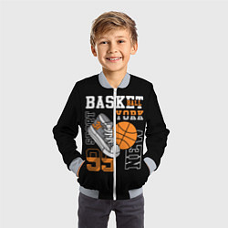 Бомбер детский Basketball New York, цвет: 3D-серый — фото 2