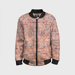 Бомбер детский Кирпичная стена узор, цвет: 3D-черный