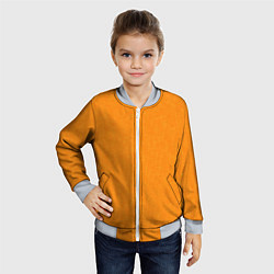 Бомбер детский Жёлто-оранжевый текстура однотонный, цвет: 3D-серый — фото 2