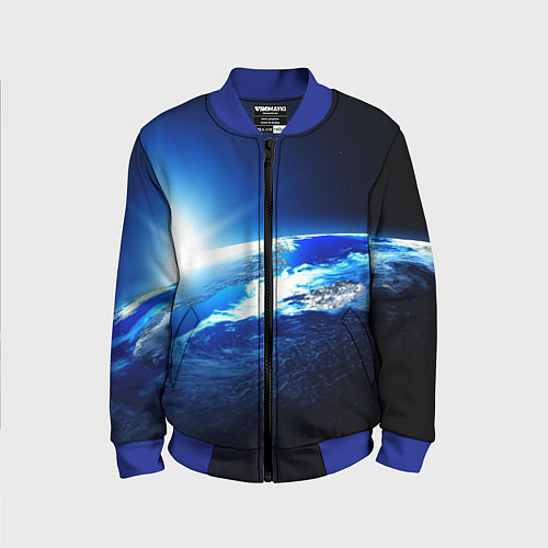 Детский бомбер Восход солнца в космосе / 3D-Синий – фото 1