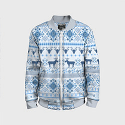 Детский бомбер Blue sweater with reindeer