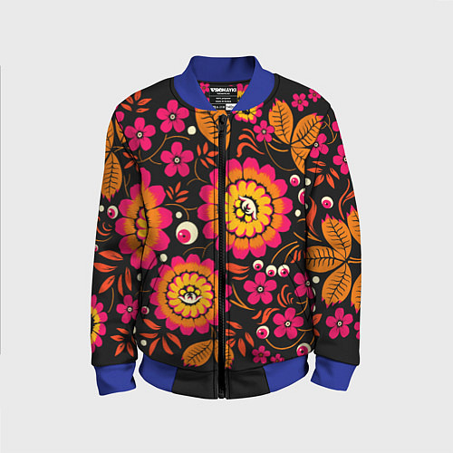 Детский бомбер Хохлома параноидальная / 3D-Синий – фото 1