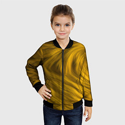 Бомбер детский Текстура желтой шерсти, цвет: 3D-черный — фото 2