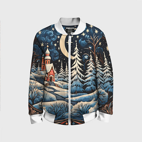 Детский бомбер Морозное утро / 3D-Белый – фото 1