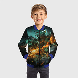 Бомбер детский Геометрический всплеск, цвет: 3D-синий — фото 2