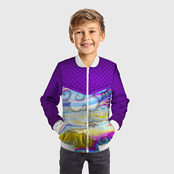 Бомбер детский Облака и спирали, цвет: 3D-белый — фото 2