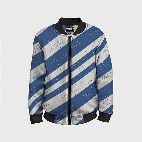 Детский бомбер Сине-белый шик / 3D-Черный – фото 1