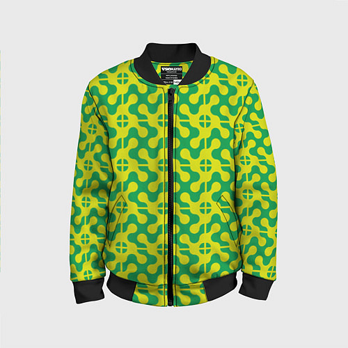 Детский бомбер Паттерн из трансформированных геометрических фигур / 3D-Черный – фото 1