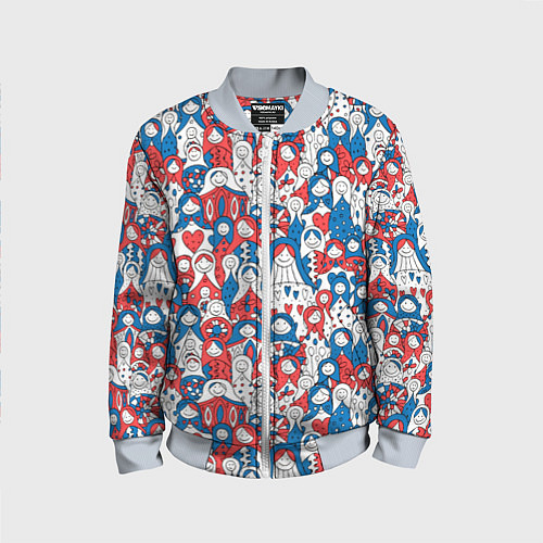 Детский бомбер Русские матрешки / 3D-Серый – фото 1