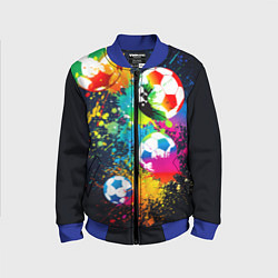 Детский бомбер Разноцветные футбольные мячи