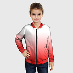 Бомбер детский Градиент бело-красный, цвет: 3D-красный — фото 2