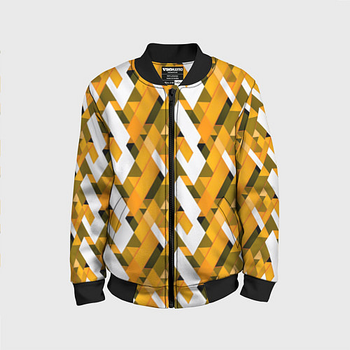 Детский бомбер White and yellow shapes / 3D-Черный – фото 1