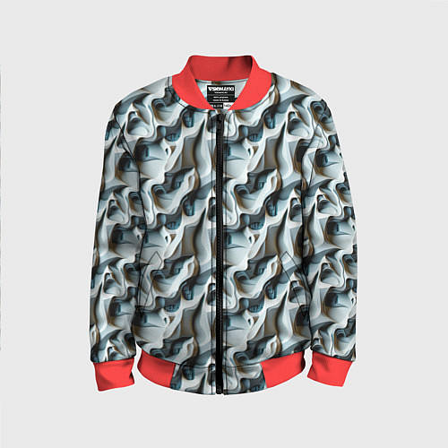 Детский бомбер Инопланетный материал / 3D-Красный – фото 1